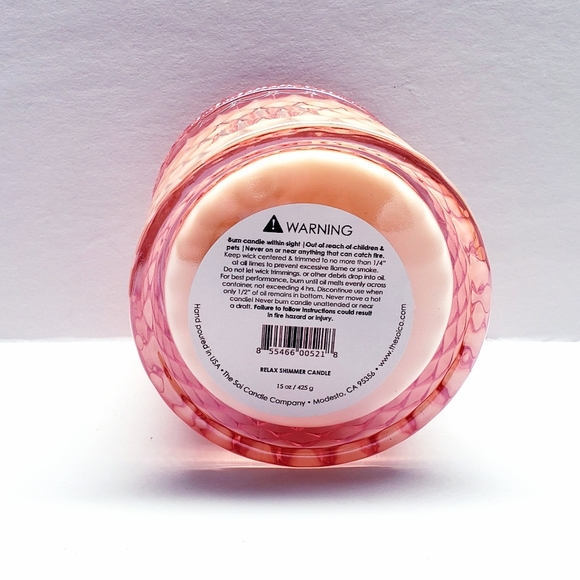 Natural Soy Candle RELAX 2-wick Shimmer Candle, 15oz - Picture 3 of 4